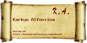 Karkus Alfonzina névjegykártya